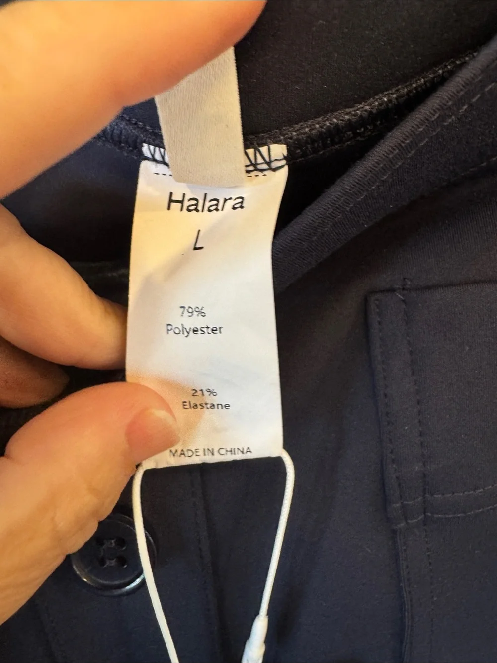 Halara DayStretch High Waisted Wide Leg Pants Mens Womens L Workleisure Navy NWT